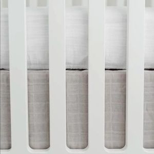 Little Unicorn Warm Grey Cotton Muslin Crib Skirt